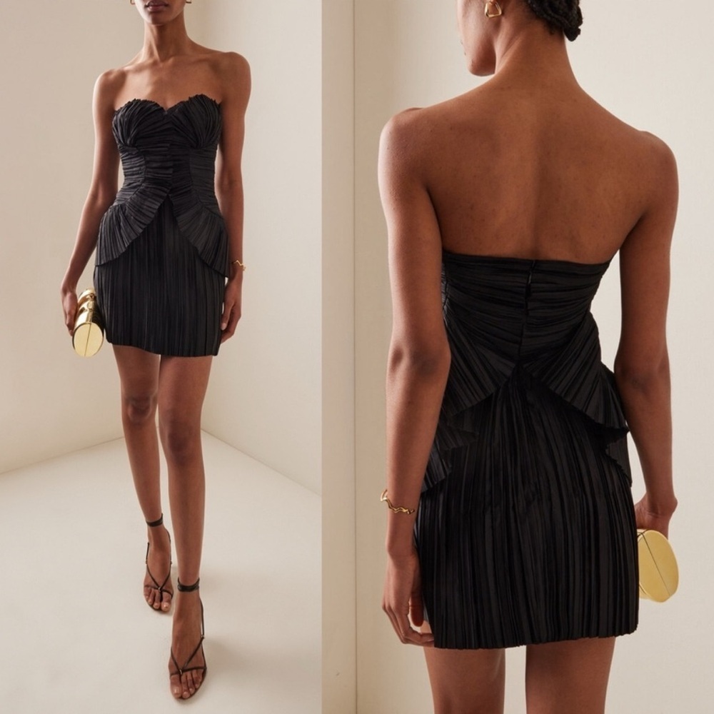 🆕 CULT GAIA Charlique Pleated Mini Dress Black Sz 10